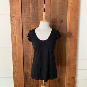 James Perse Scoop Neck Tee Slub Basic Size 2